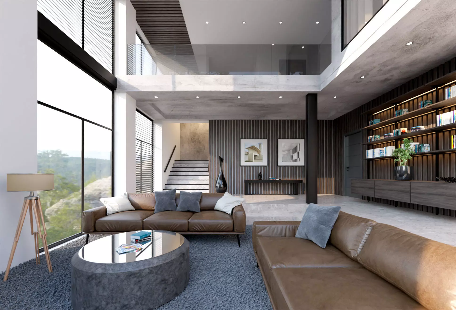 Modern interior- Living Room 3D model_0