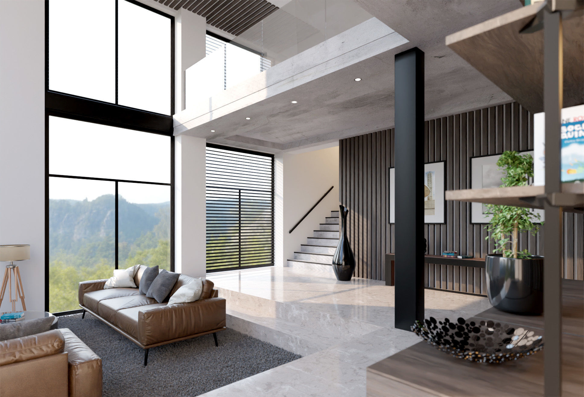 Modern interior- Living Room 3D model_1