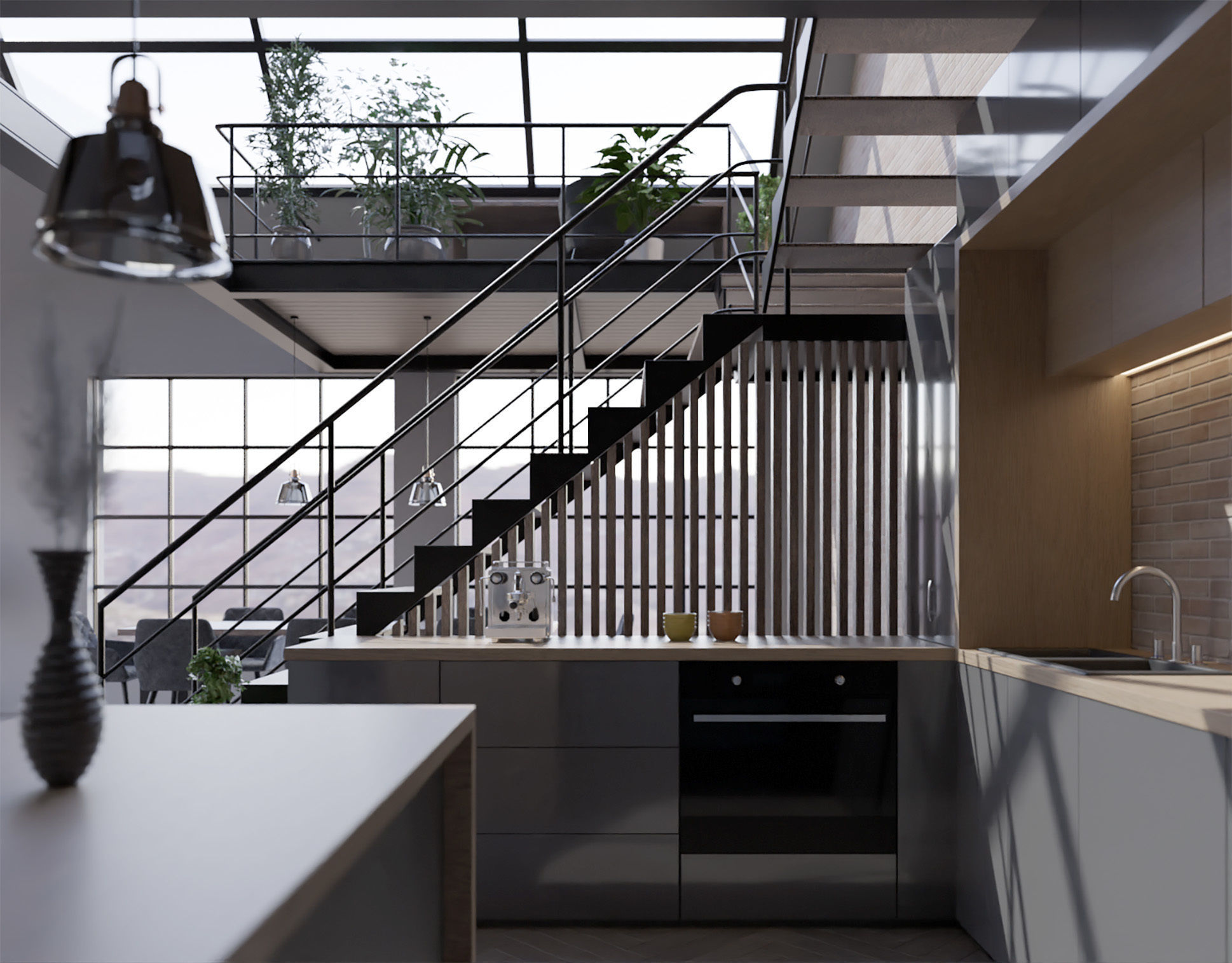 Loft Interior- Modern Apartment 3D model_8