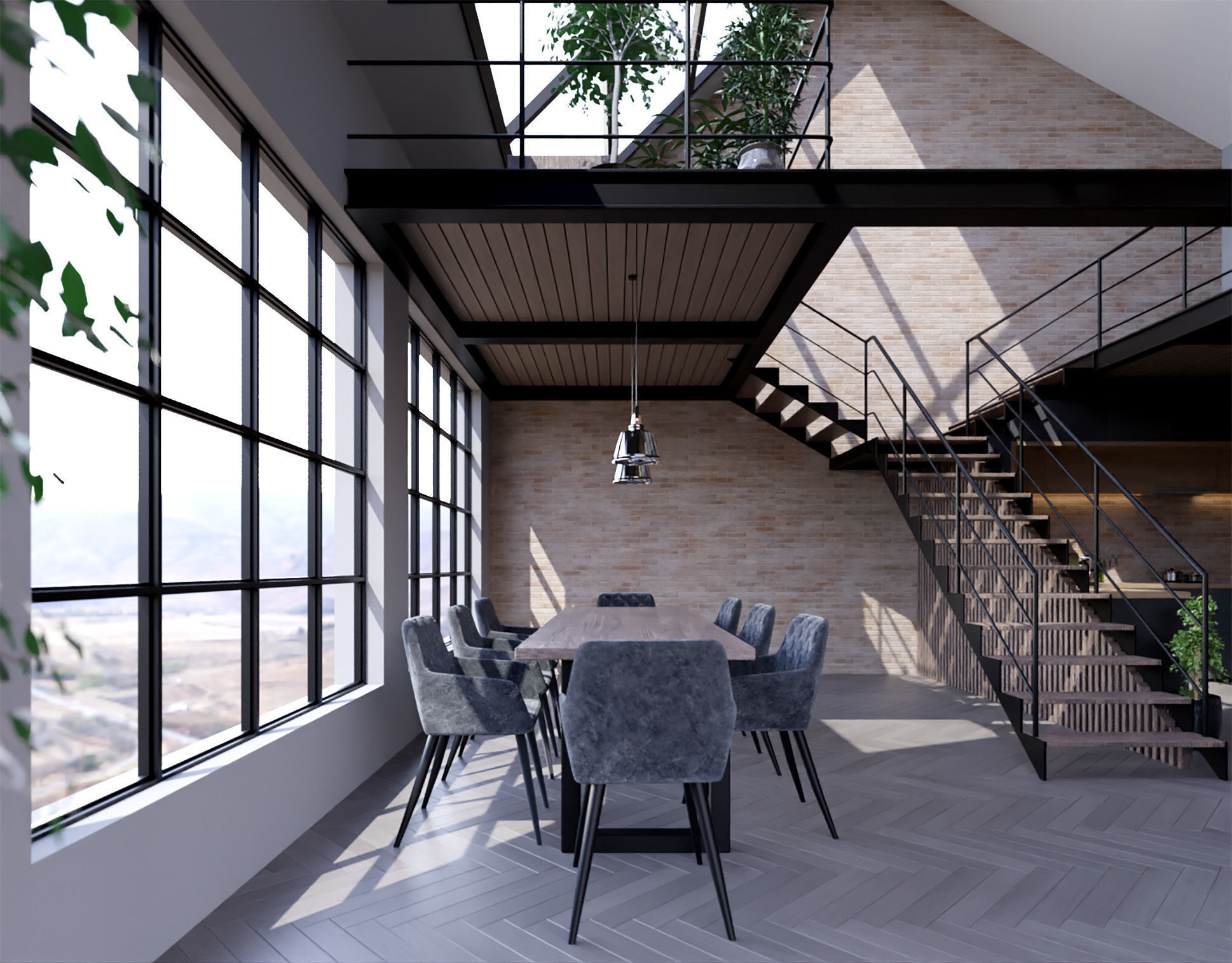 Loft Interior- Modern Apartment 3D model_5