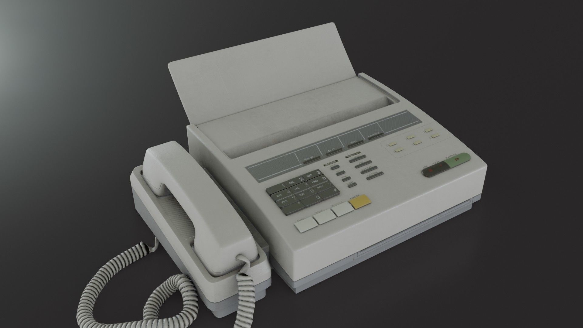 Old Dirty Fax Machine Low-poly 3D model_38