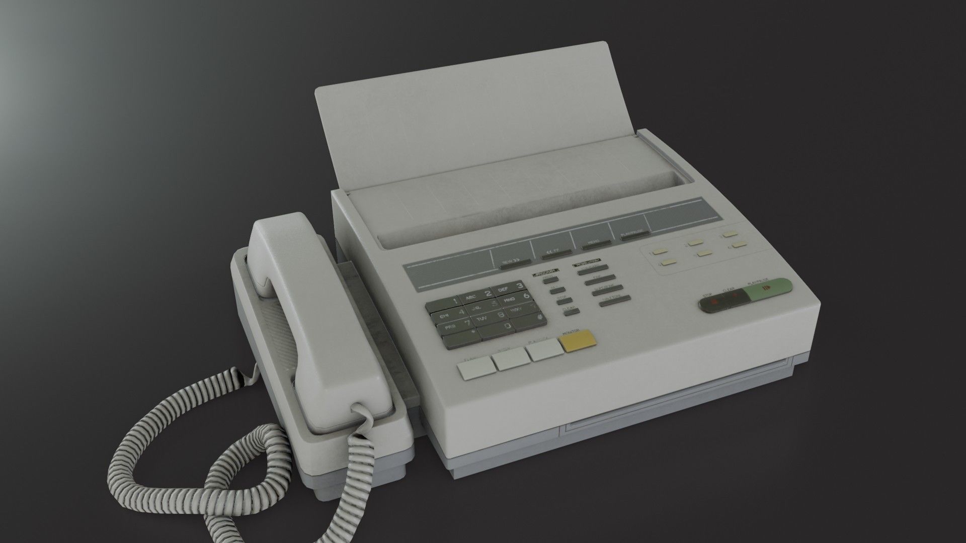 Old Dirty Fax Machine Low-poly 3D model_40
