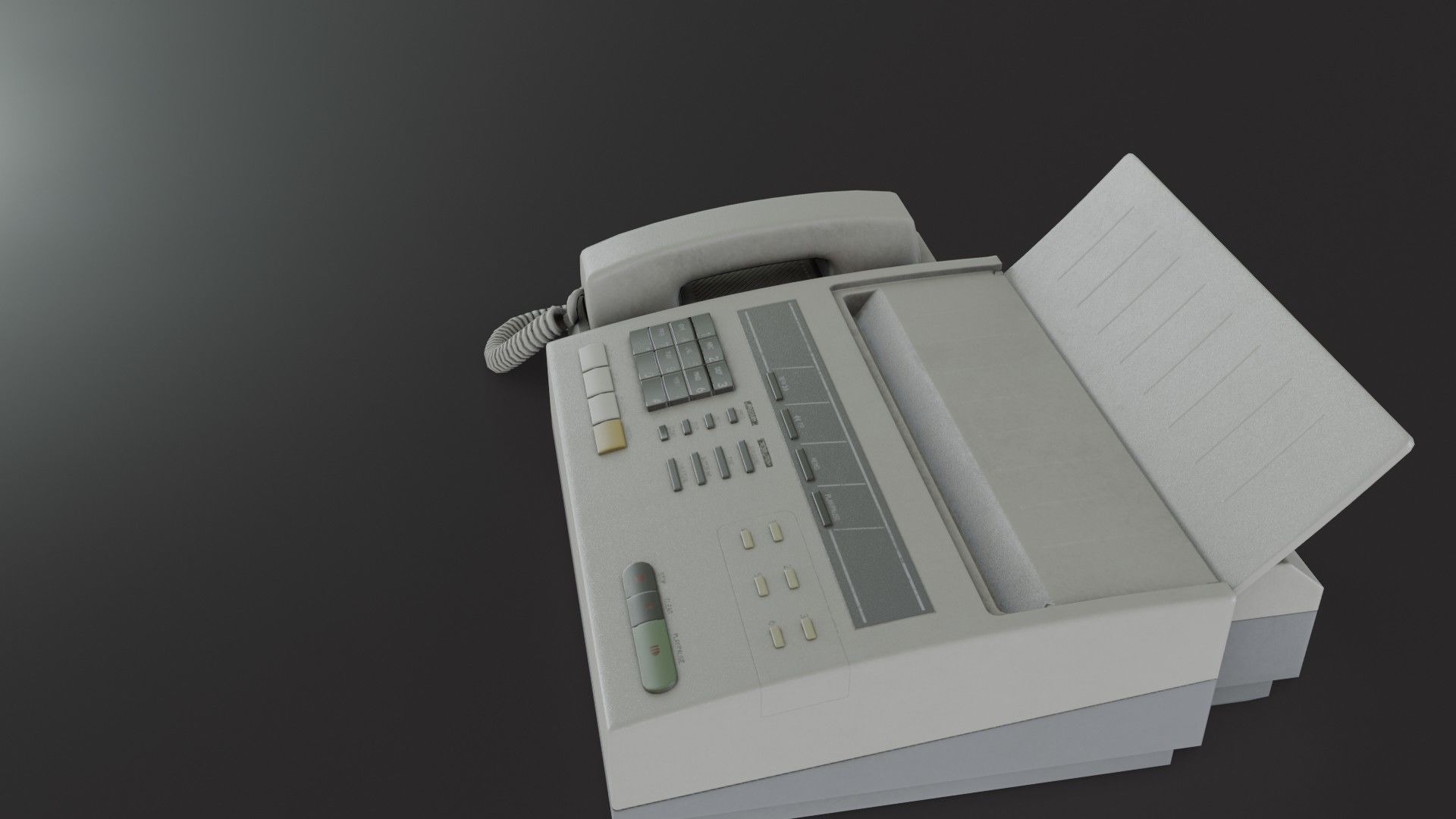 Old Dirty Fax Machine Low-poly 3D model_14