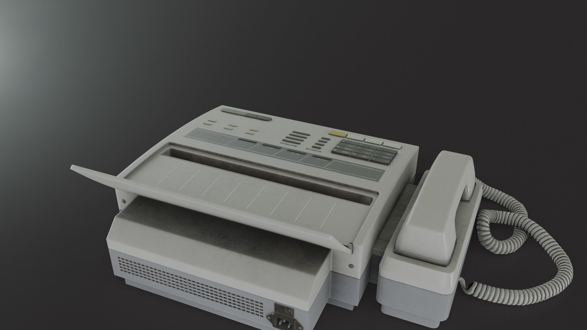 Old Dirty Fax Machine Low-poly 3D model_26