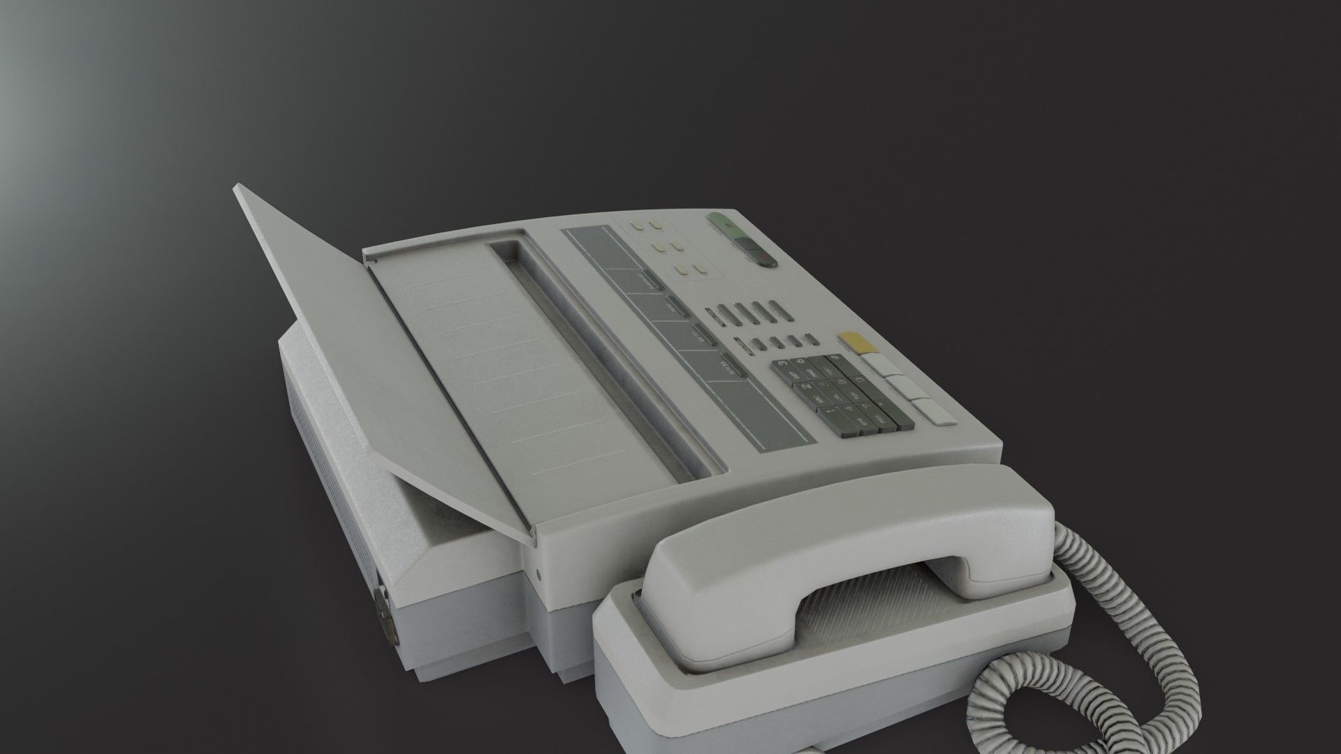 Old Dirty Fax Machine Low-poly 3D model_30