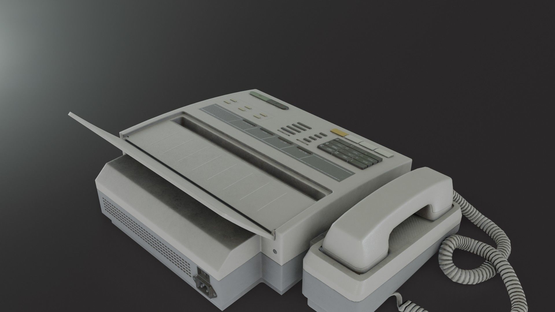 Old Dirty Fax Machine Low-poly 3D model_28