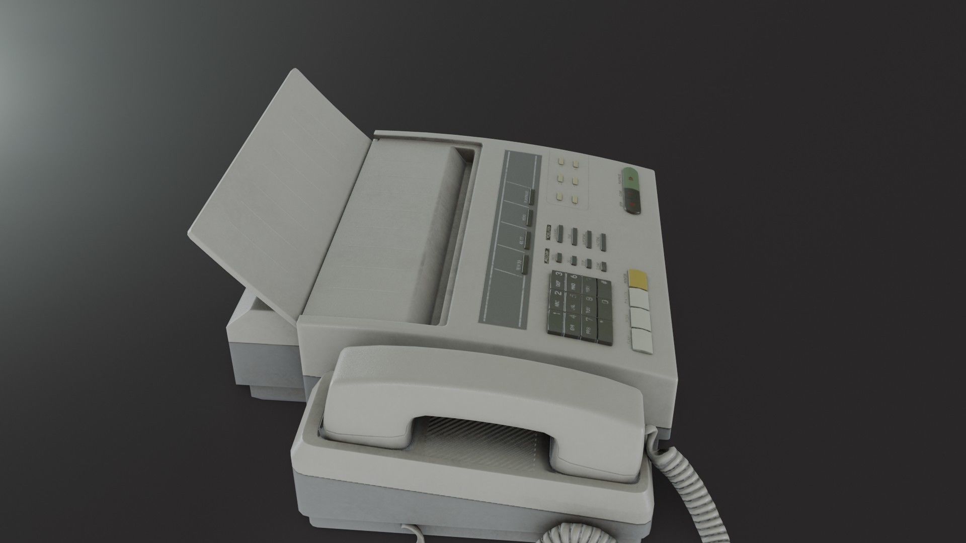 Old Dirty Fax Machine Low-poly 3D model_33