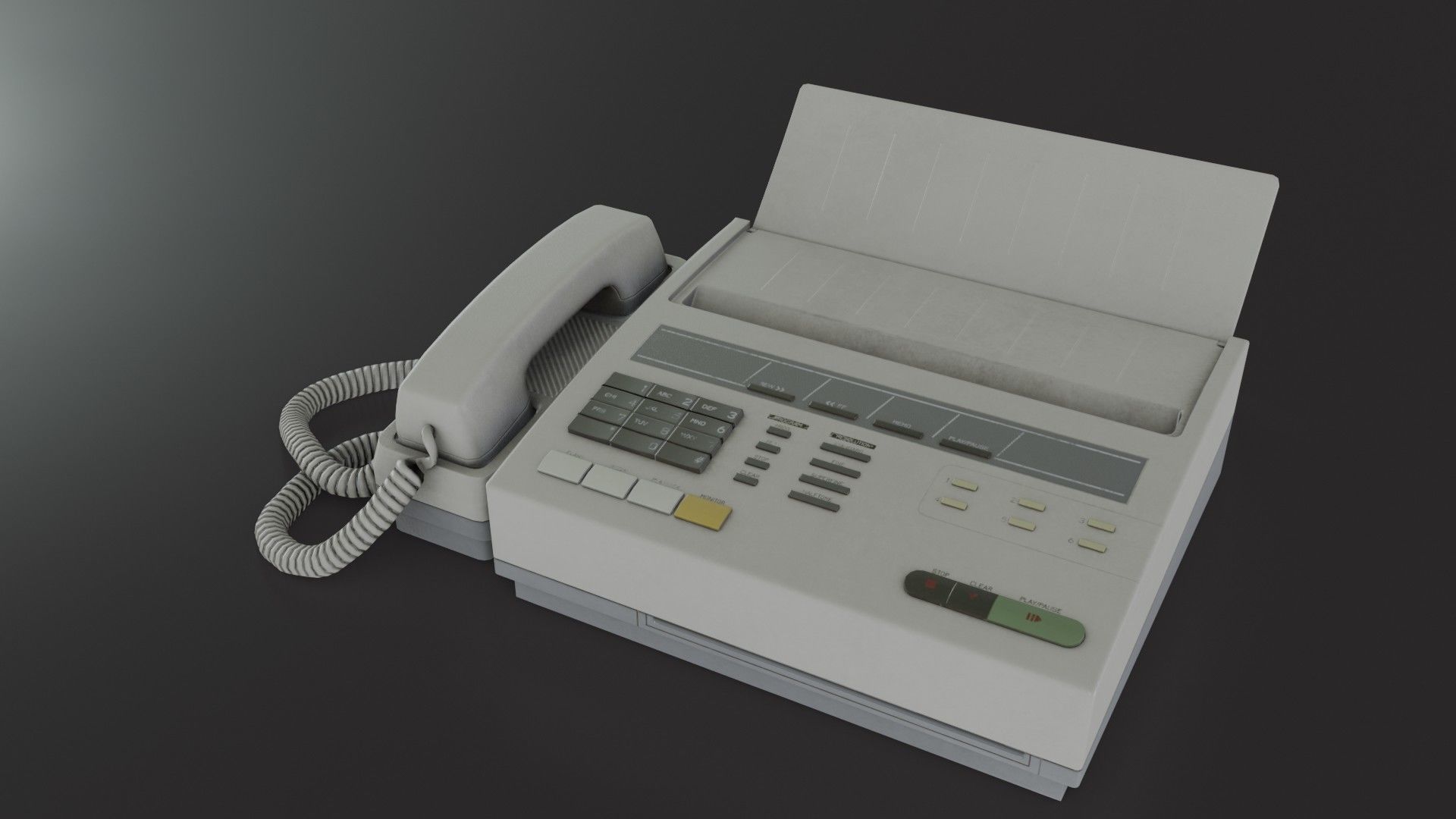 Old Dirty Fax Machine Low-poly 3D model_9