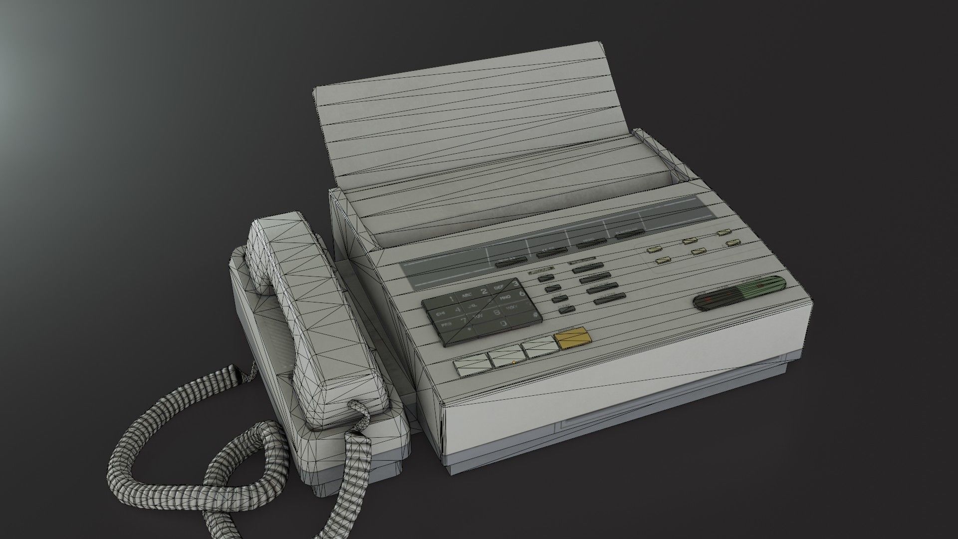 Old Dirty Fax Machine Low-poly 3D model_39