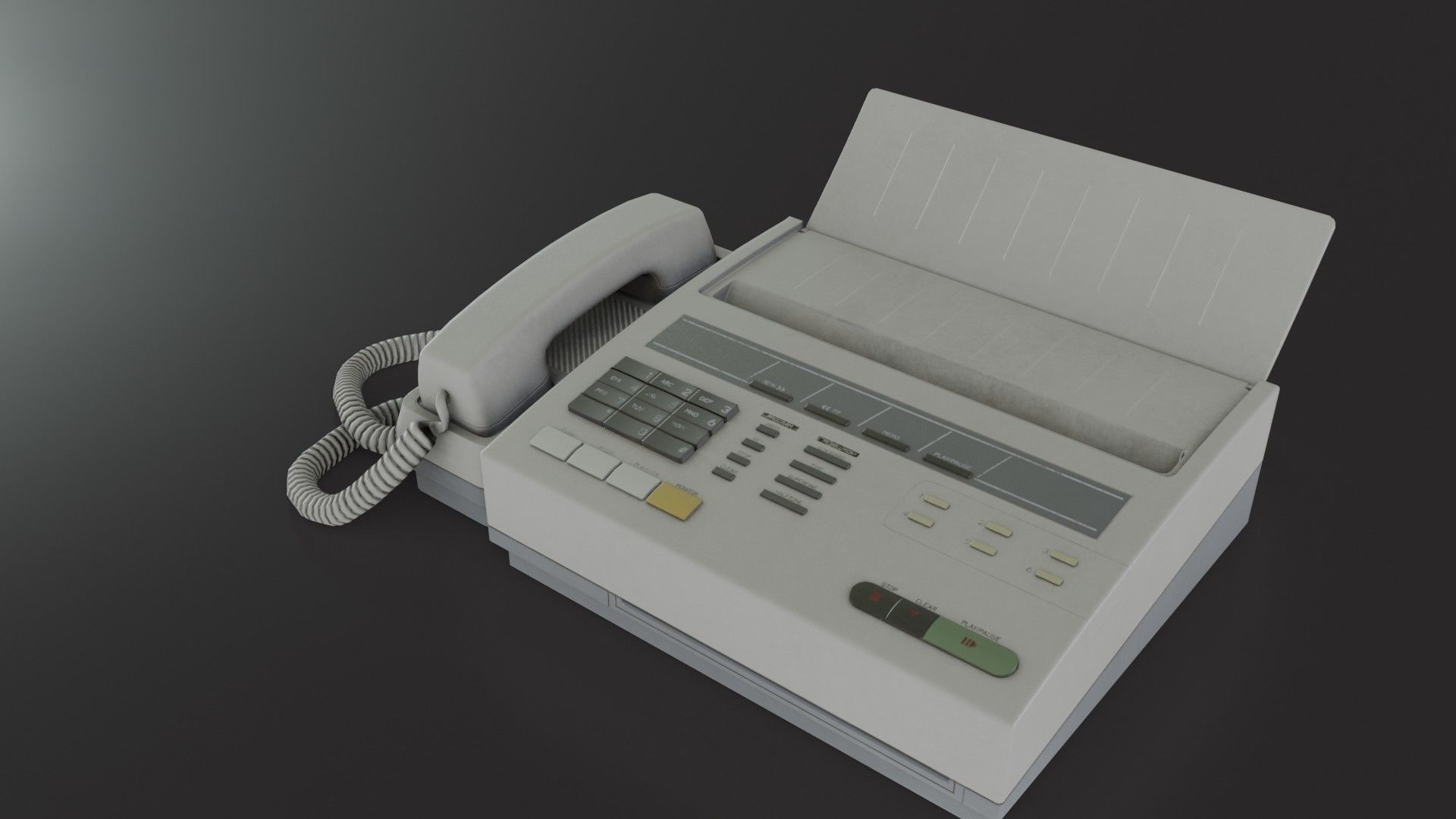 Old Dirty Fax Machine Low-poly 3D model_10