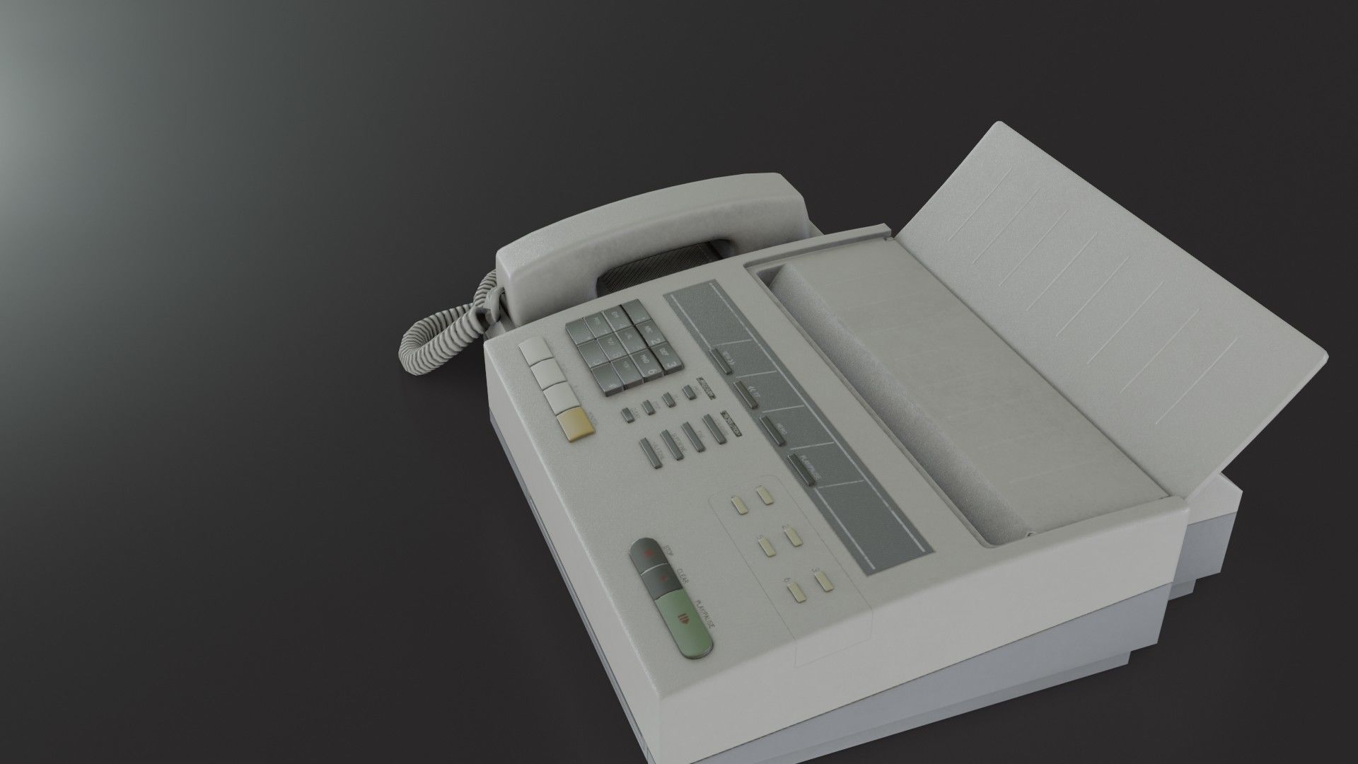 Old Dirty Fax Machine Low-poly 3D model_13