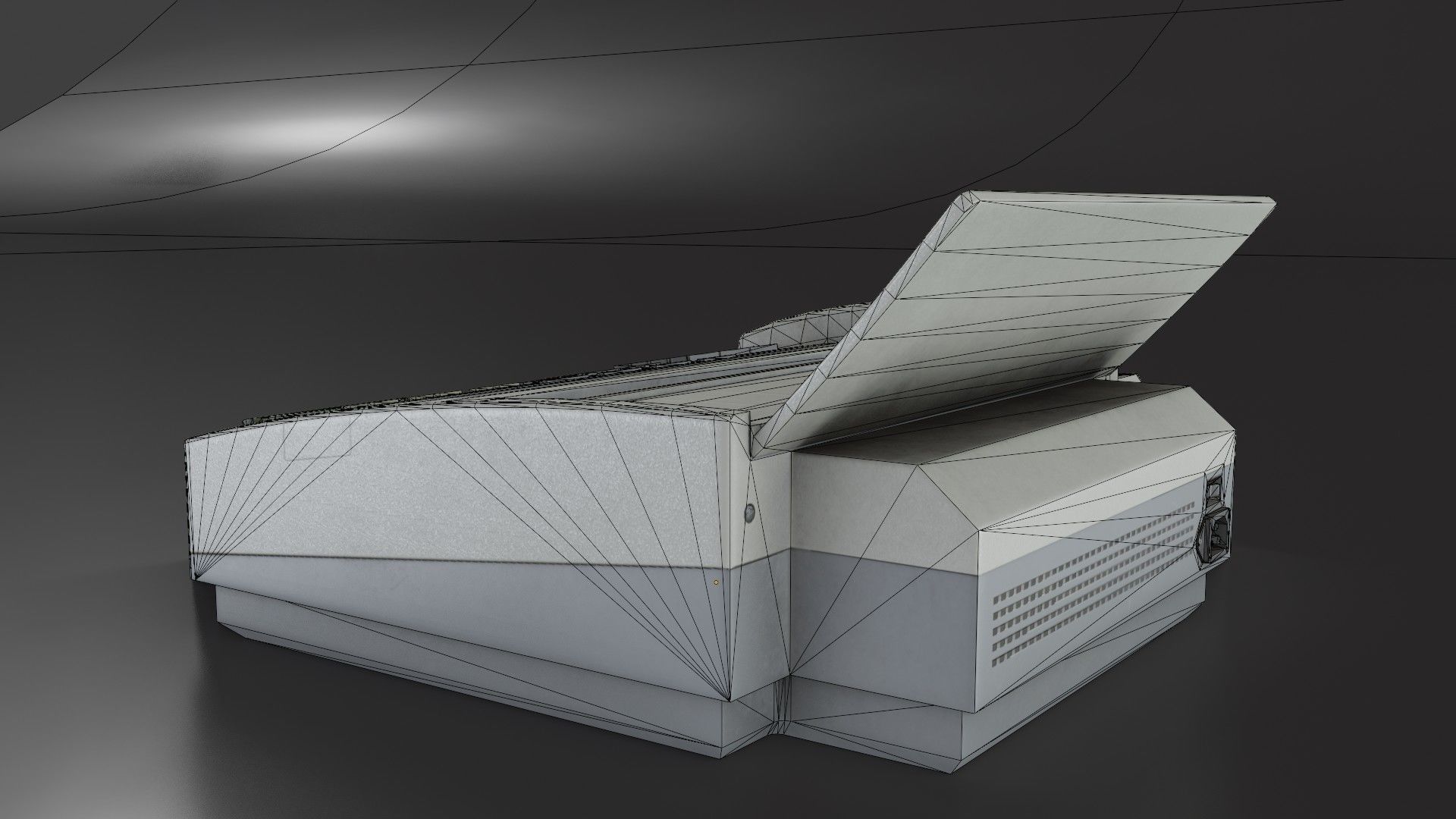 Old Dirty Fax Machine Low-poly 3D model_3