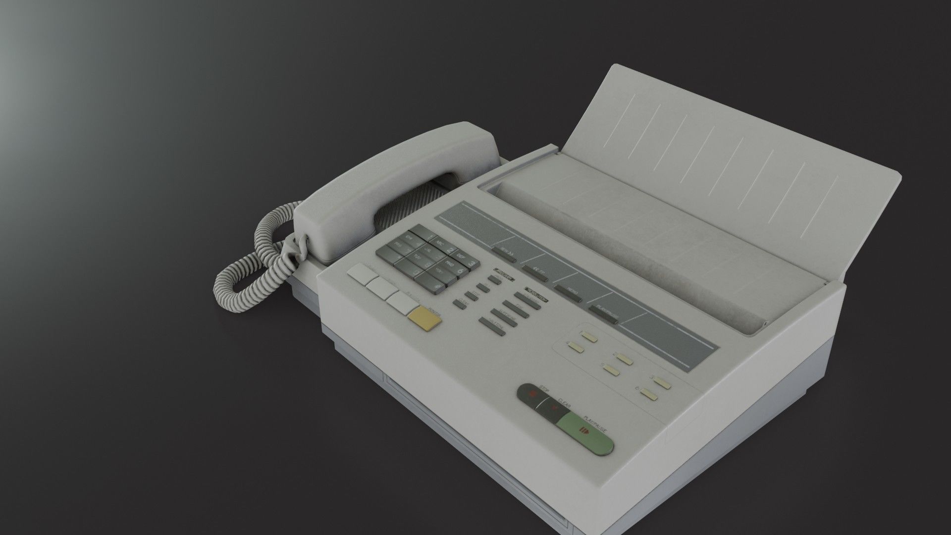 Old Dirty Fax Machine Low-poly 3D model_11