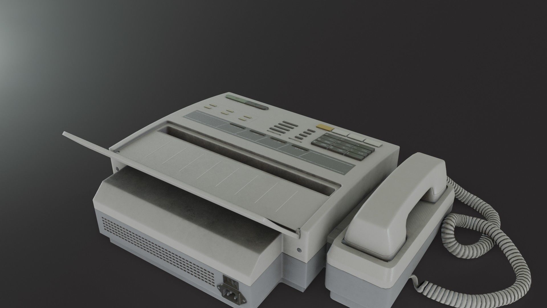 Old Dirty Fax Machine Low-poly 3D model_27