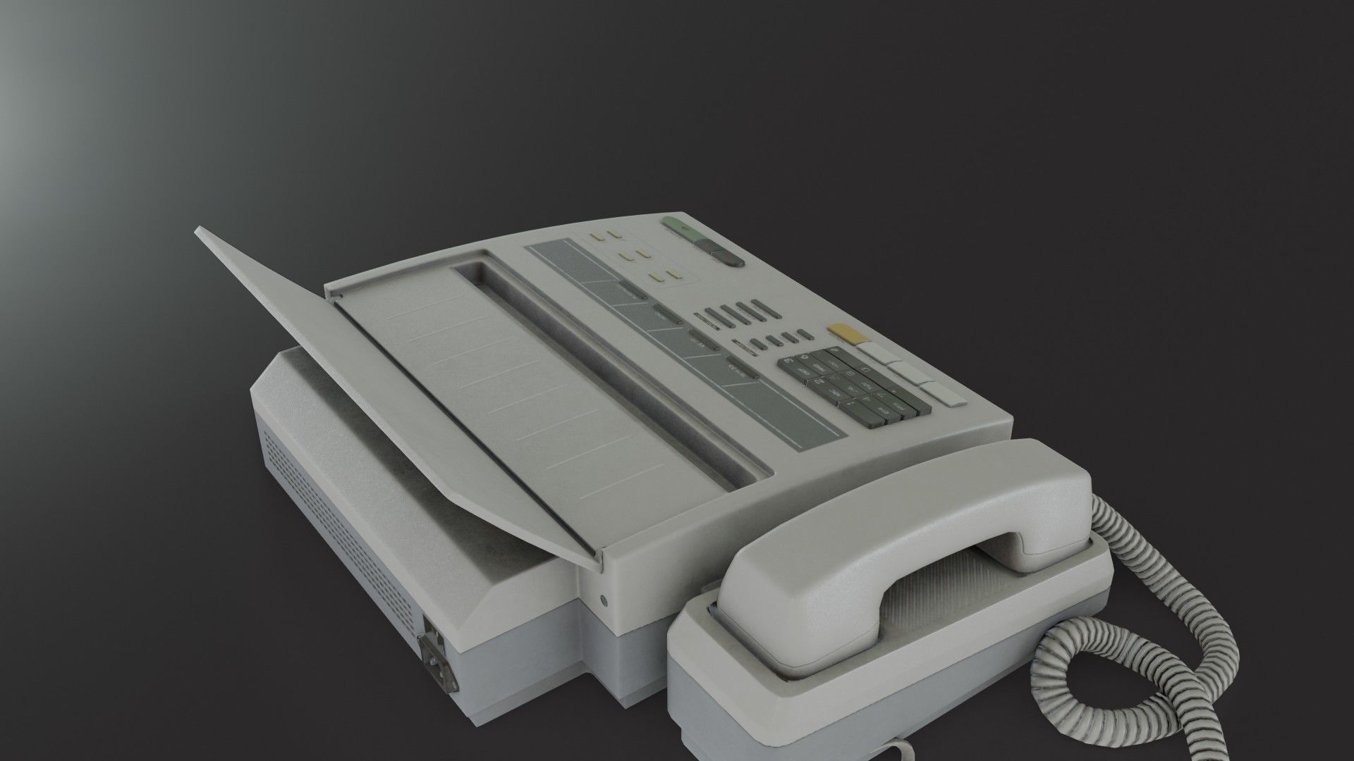 Old Dirty Fax Machine Low-poly 3D model_29