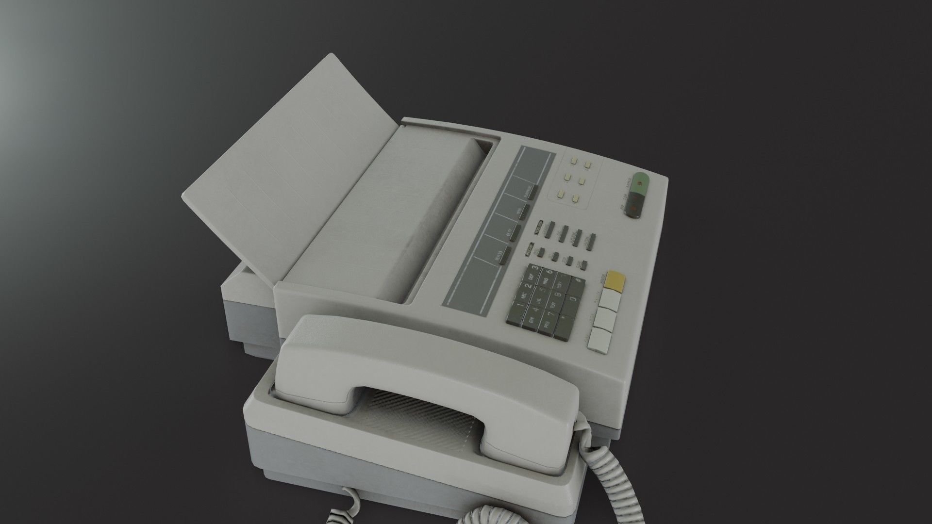 Old Dirty Fax Machine Low-poly 3D model_34
