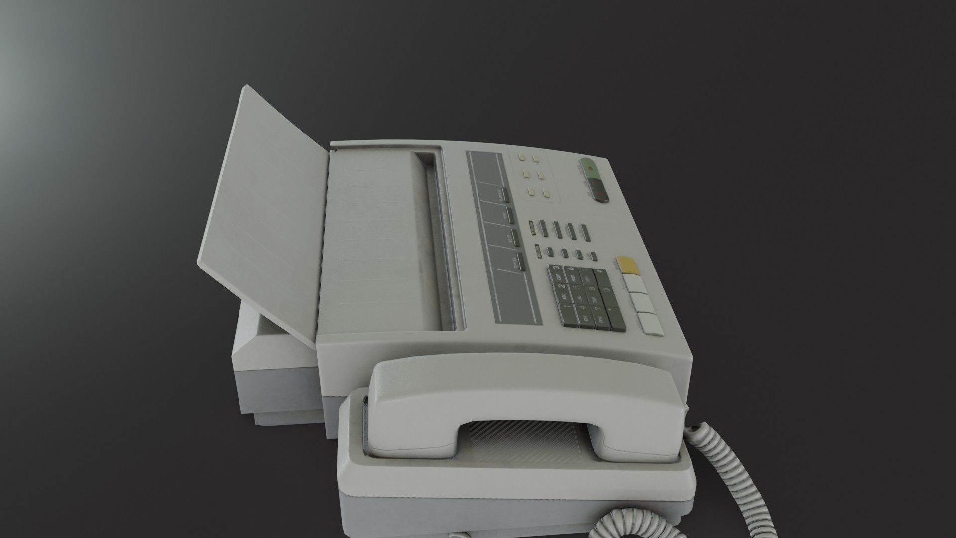 Old Dirty Fax Machine Low-poly 3D model_32