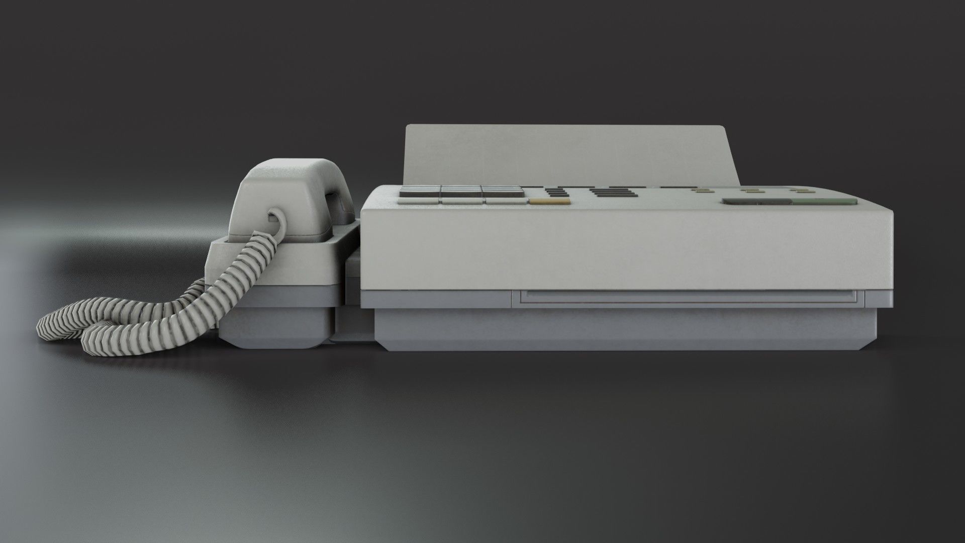 Old Dirty Fax Machine Low-poly 3D model_4