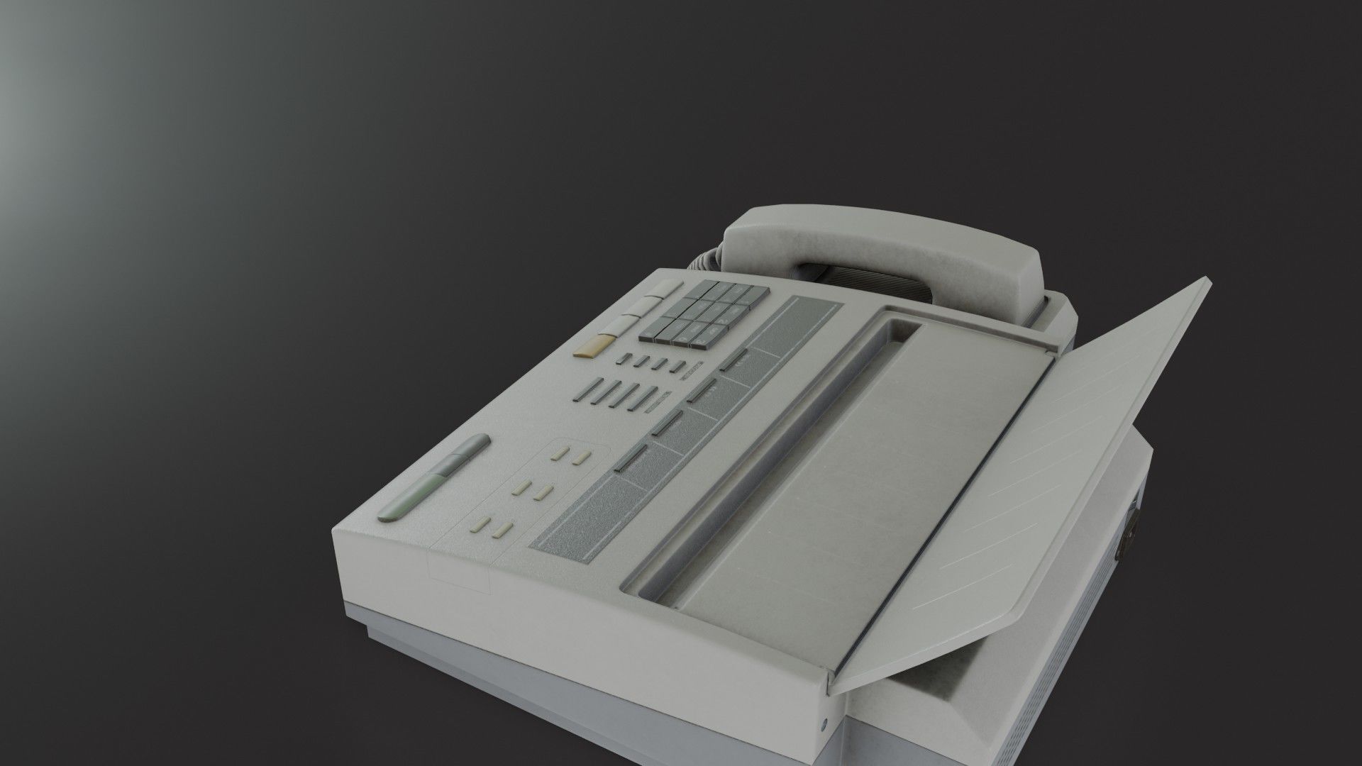 Old Dirty Fax Machine Low-poly 3D model_18