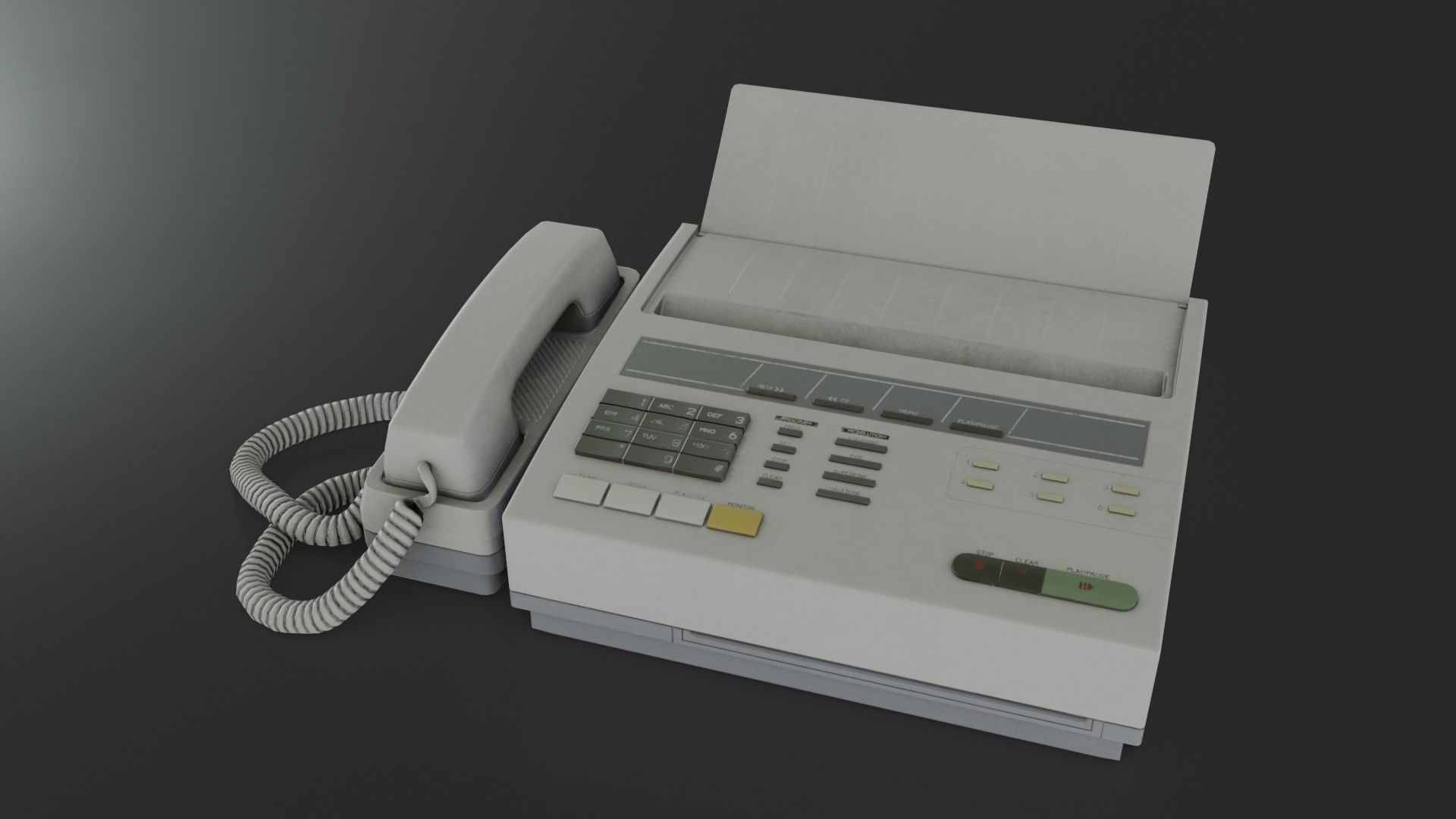 Old Dirty Fax Machine Low-poly 3D model_8