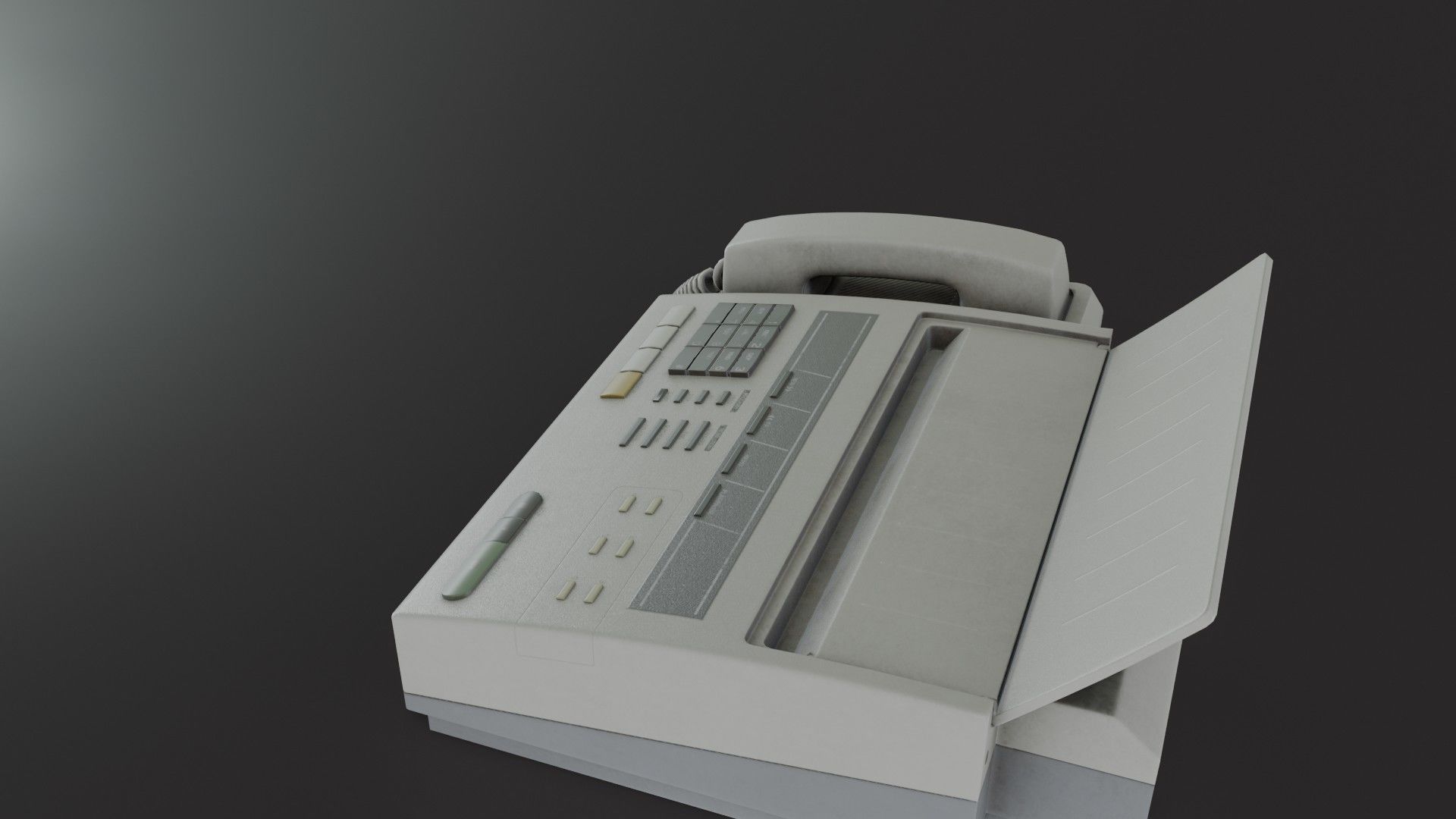 Old Dirty Fax Machine Low-poly 3D model_17