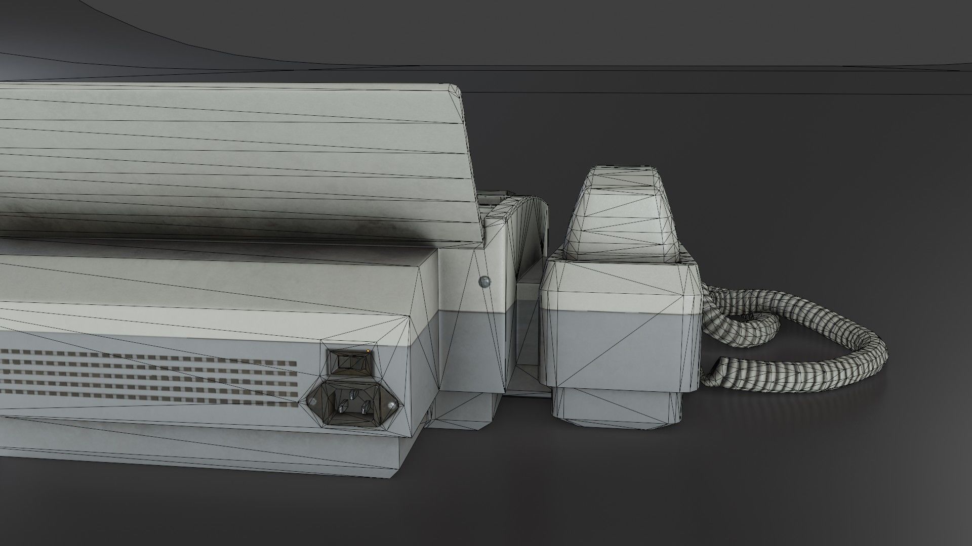 Old Dirty Fax Machine Low-poly 3D model_2