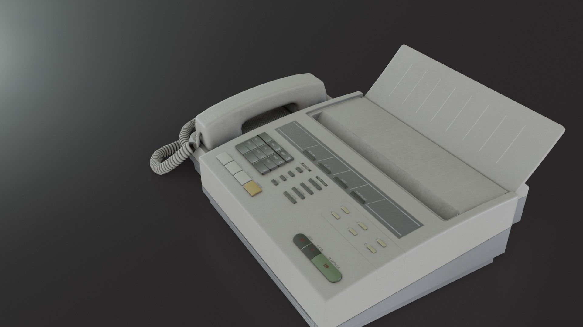 Old Dirty Fax Machine Low-poly 3D model_12