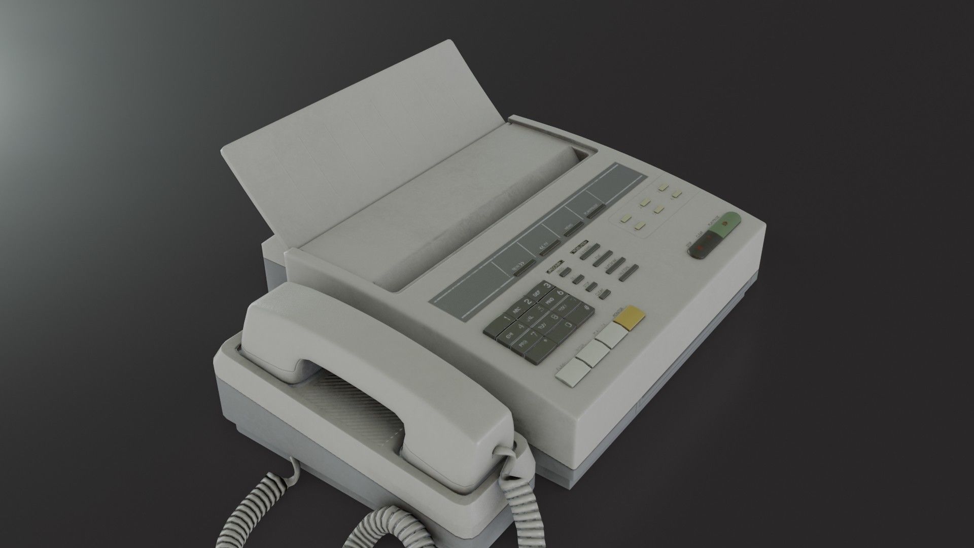 Old Dirty Fax Machine Low-poly 3D model_36