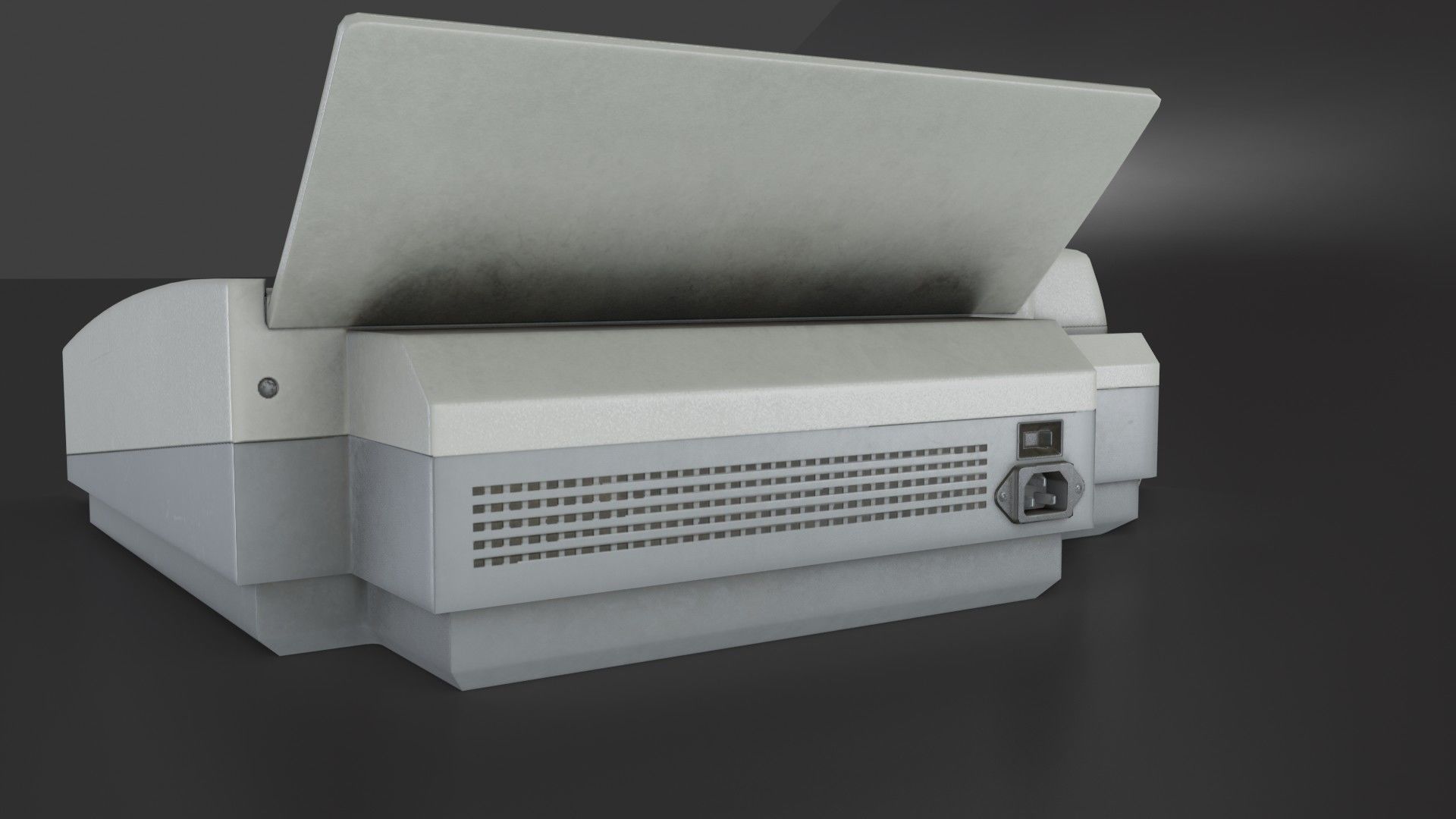 Old Dirty Fax Machine Low-poly 3D model_5