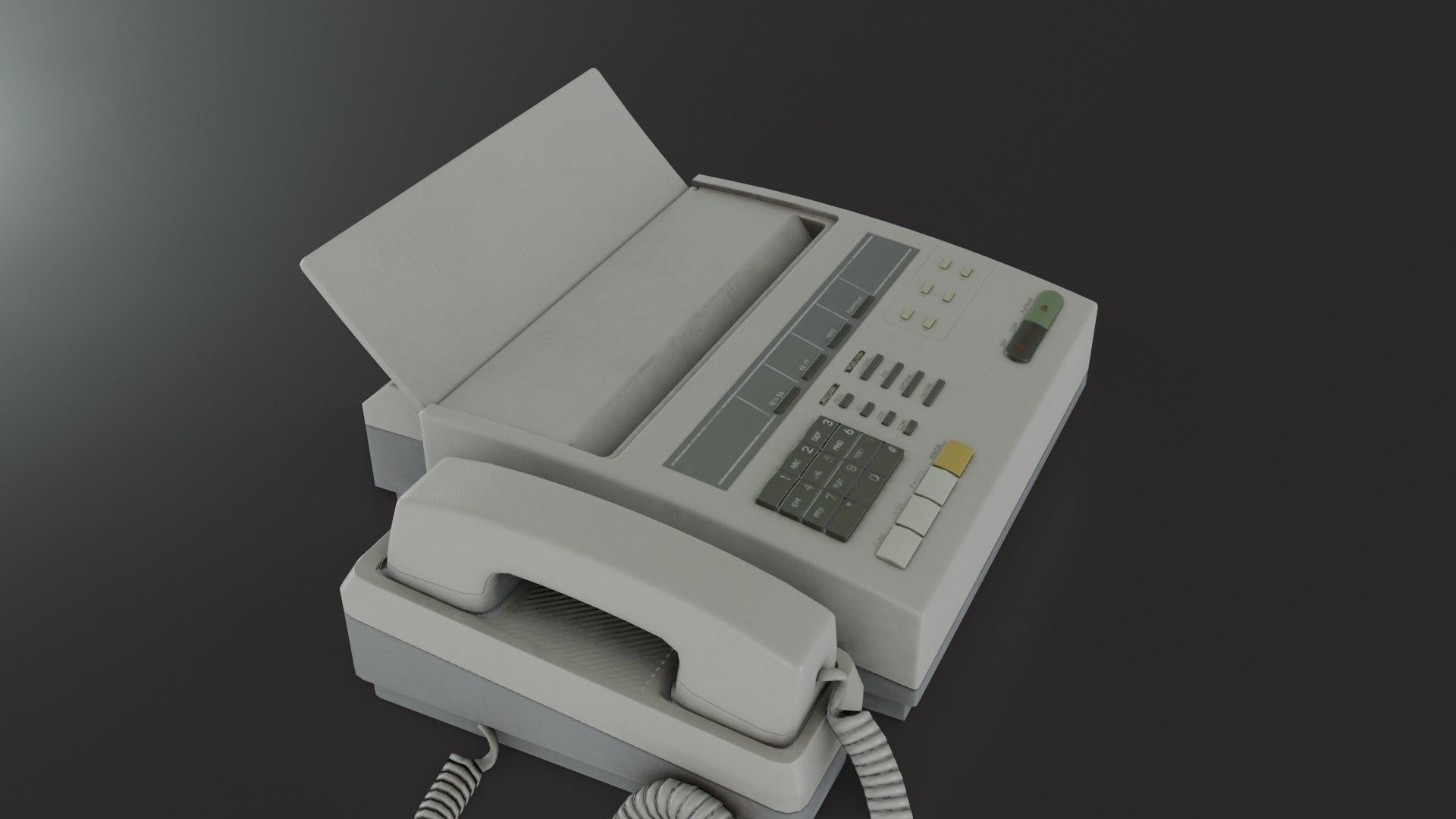 Old Dirty Fax Machine Low-poly 3D model_35