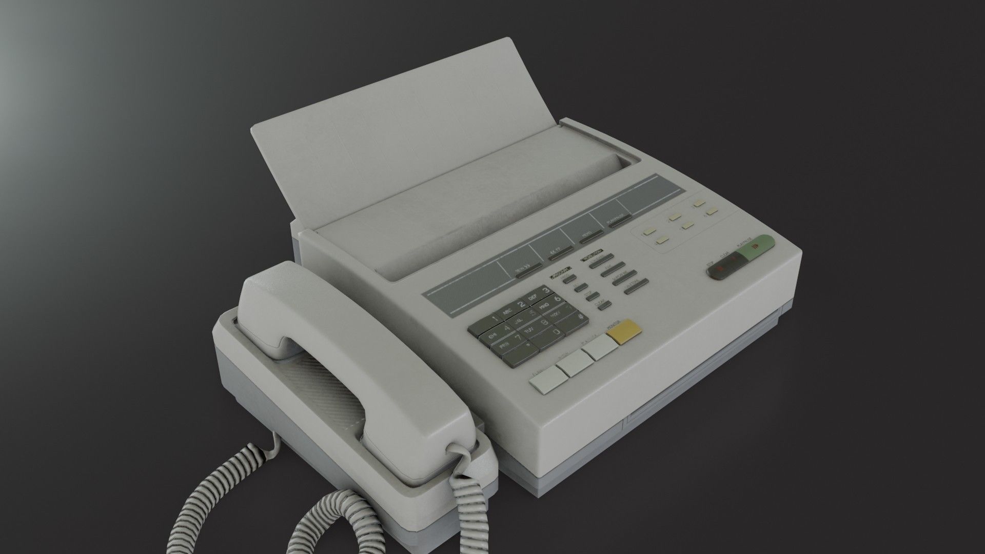 Old Dirty Fax Machine Low-poly 3D model_37