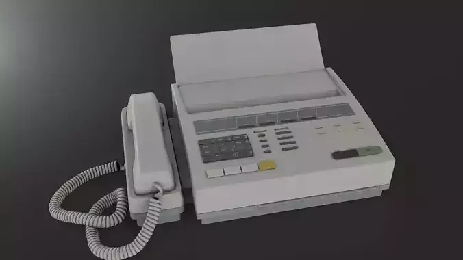 Old Dirty Fax Machine Low-poly 3D model