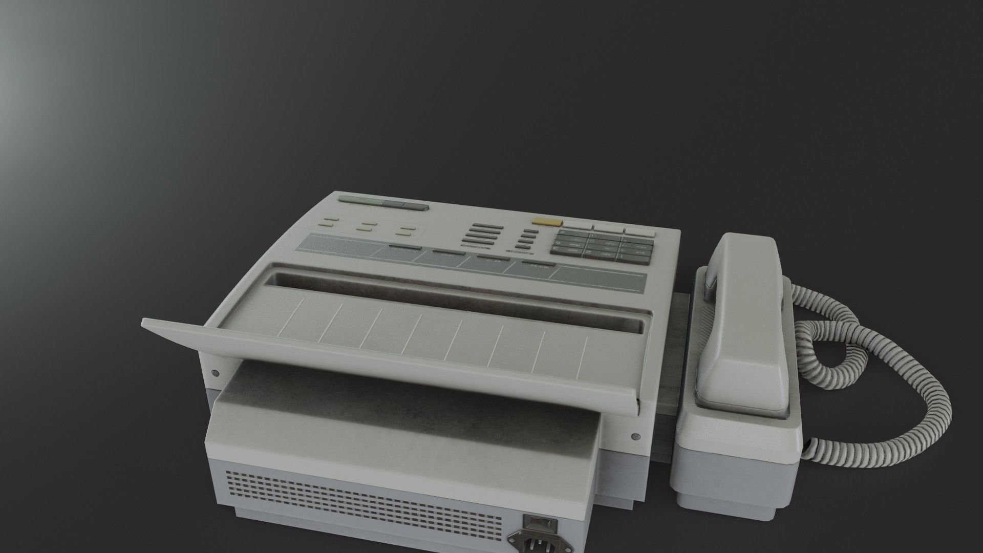 Old Dirty Fax Machine Low-poly 3D model_25