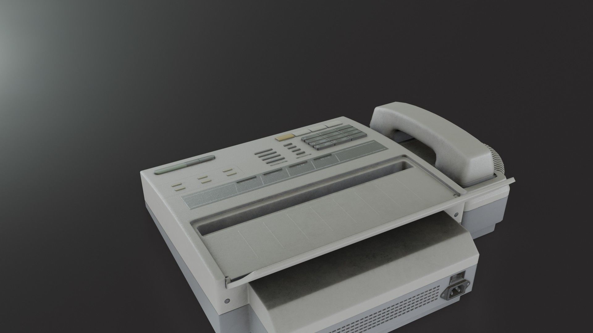 Old Dirty Fax Machine Low-poly 3D model_21