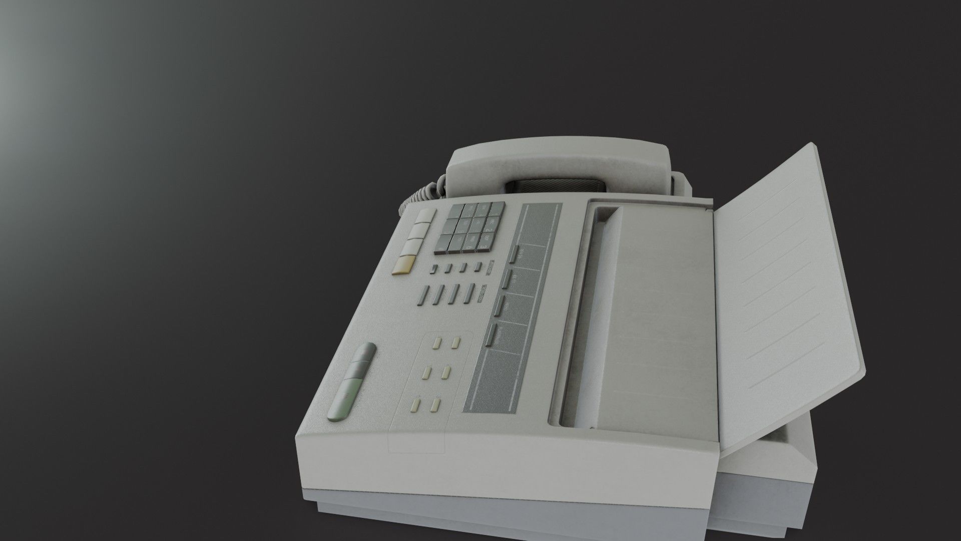 Old Dirty Fax Machine Low-poly 3D model_16