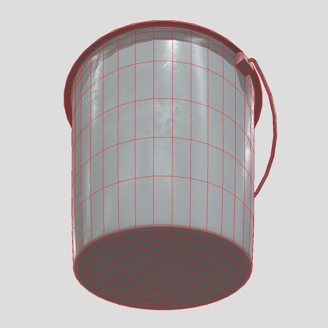 Bucket 4 Low-poly 3D model_10