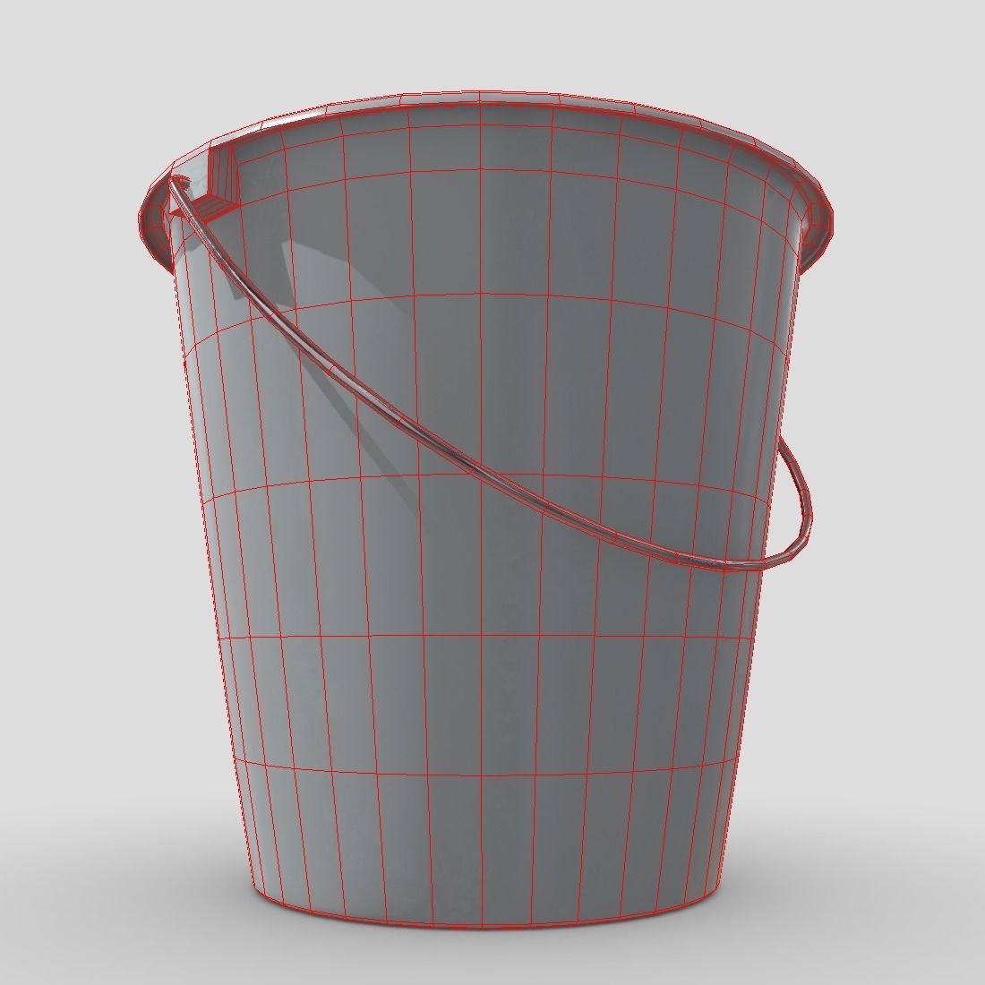 Bucket 4 Low-poly 3D model_12