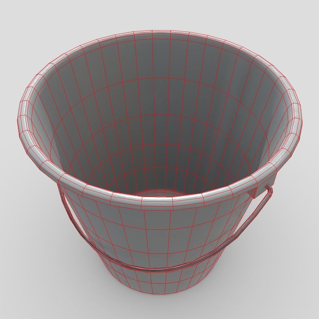 Bucket 4 Low-poly 3D model_6