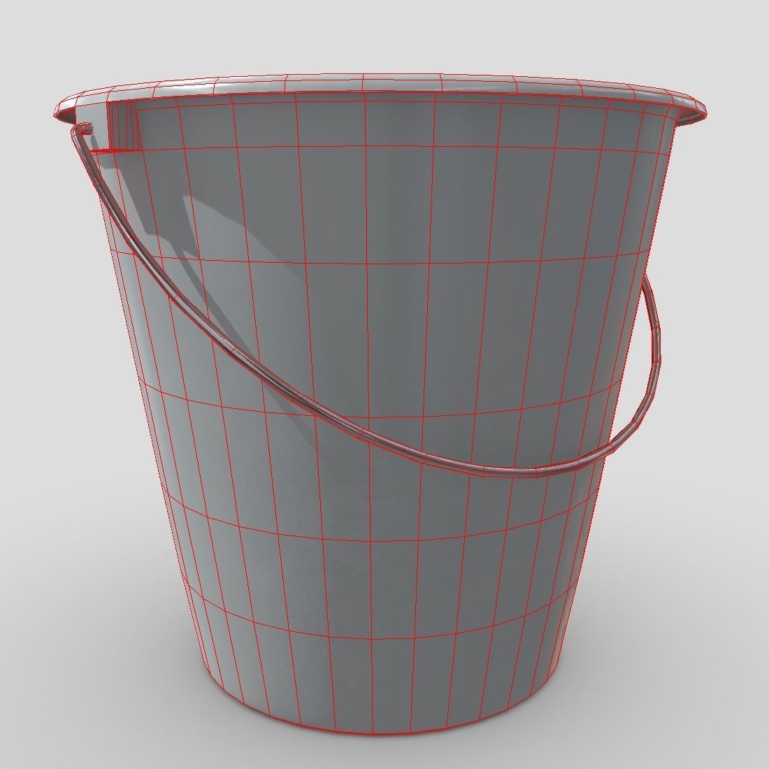 Bucket 4 Low-poly 3D model_4