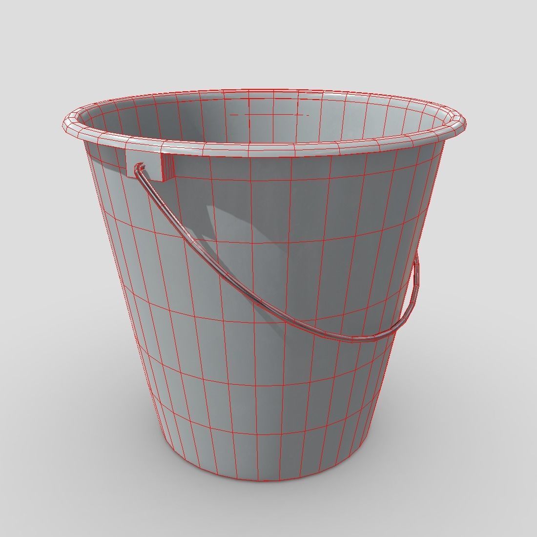 Bucket 4 Low-poly 3D model_2