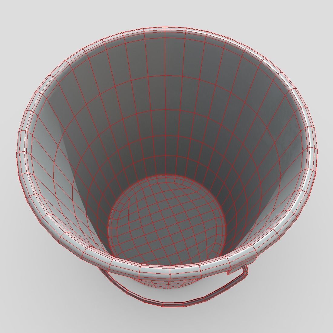 Bucket 4 Low-poly 3D model_8