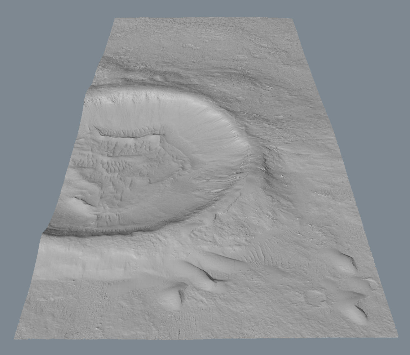 Gullied Crater in Kaiser Crater Dune Field 3D model_5
