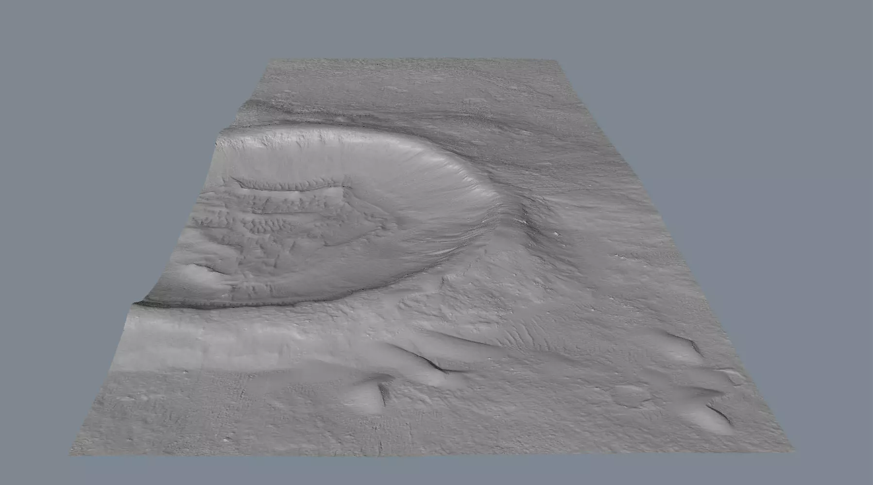 Gullied Crater in Kaiser Crater Dune Field 3D model_0