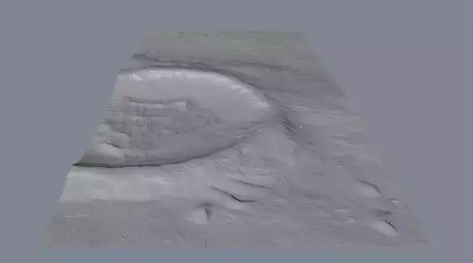 Gullied Crater in Kaiser Crater Dune Field 3D model