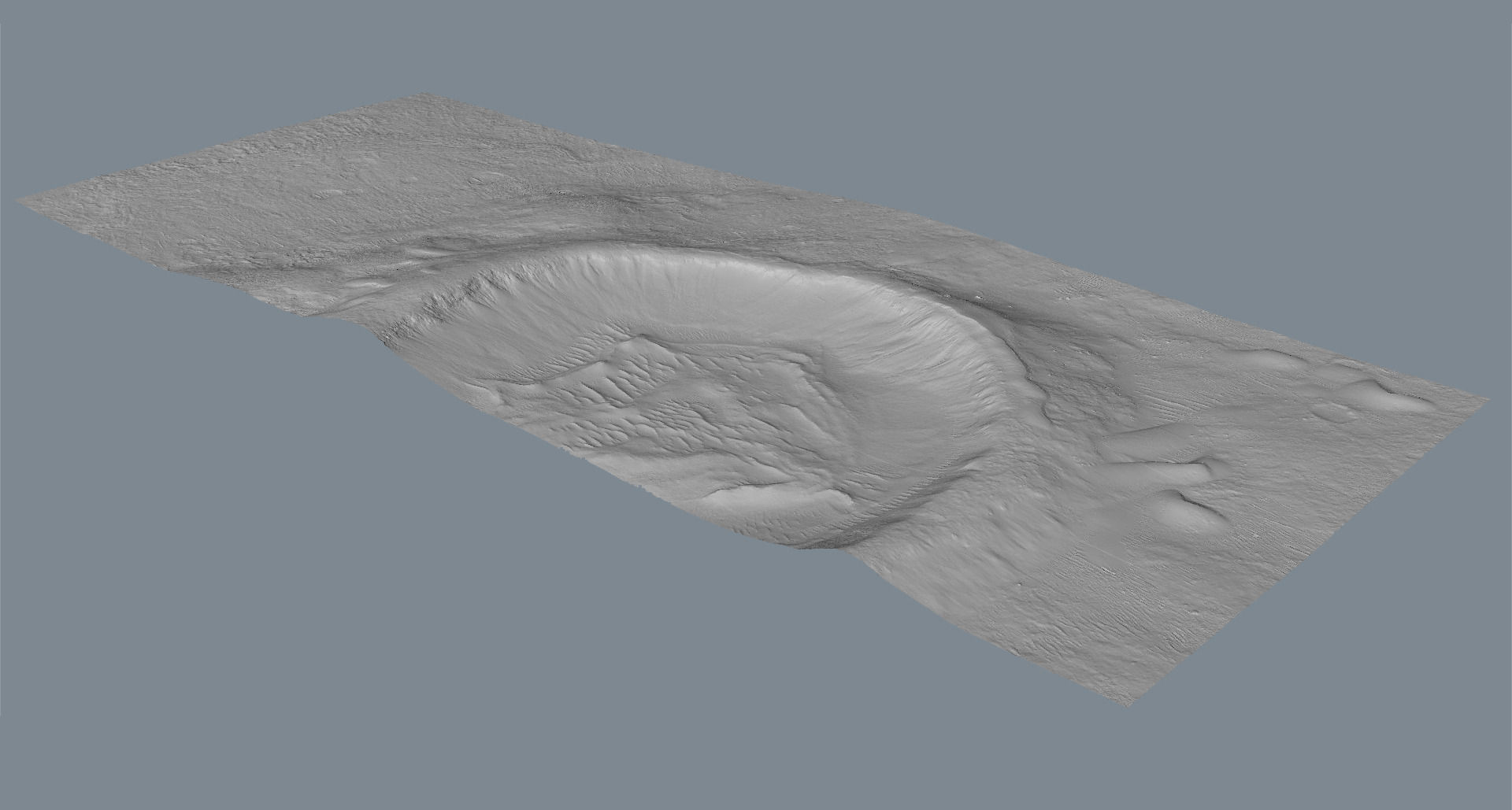 Gullied Crater in Kaiser Crater Dune Field 3D model_2
