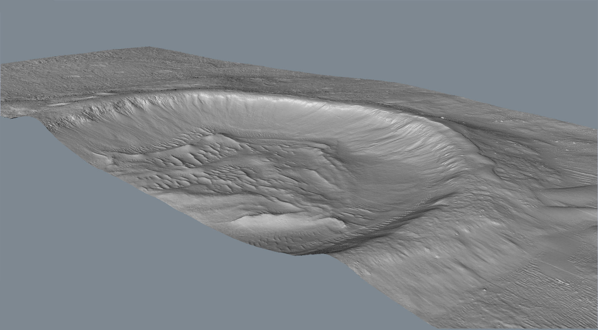 Gullied Crater in Kaiser Crater Dune Field 3D model_4