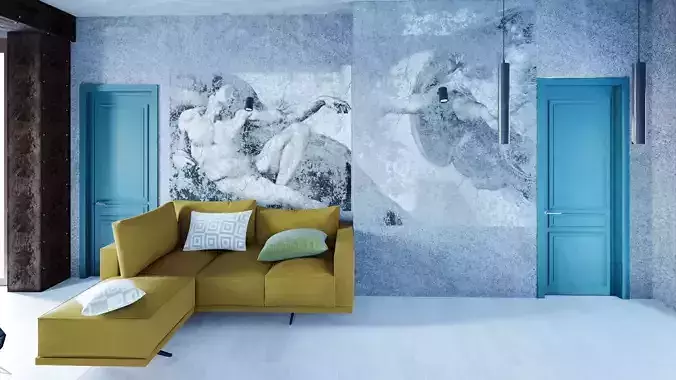 living room  Low-poly 3D model