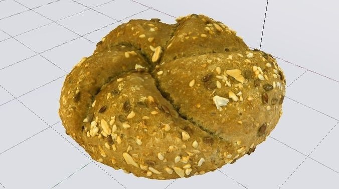 Brown Bread Low-poly 3D model 6