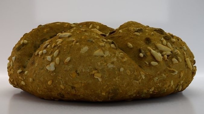 Brown Bread Low-poly 3D model 3