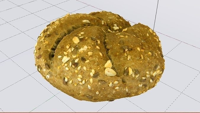 Brown Bread Low-poly 3D model 7